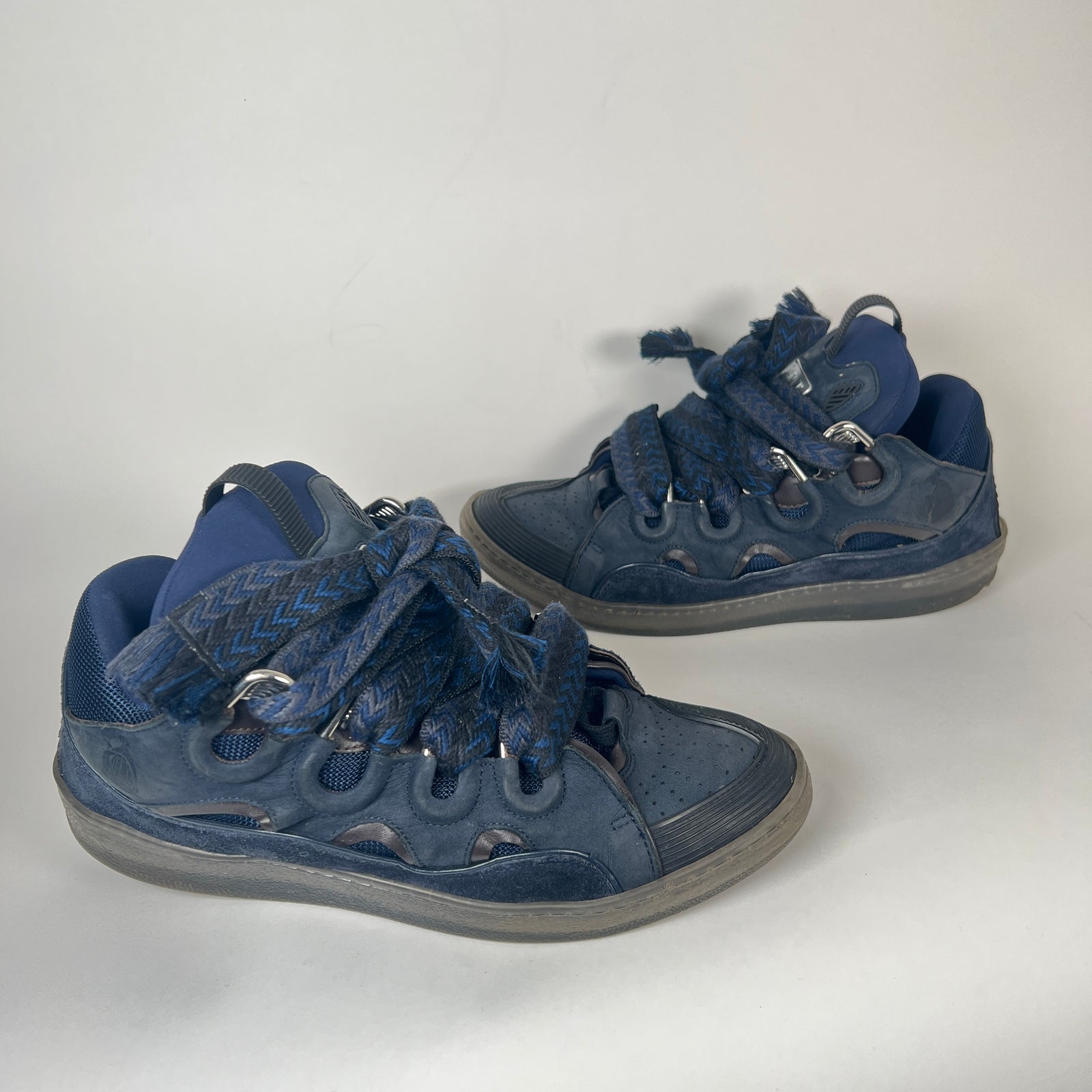 Lanvin Navy Curb Sneakers Size 45