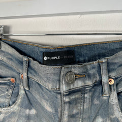 Purple Iridescent Waxed Denim Shorts Size 34