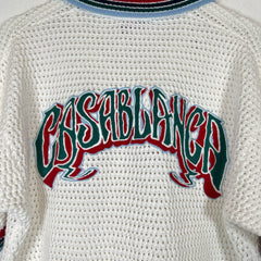 Casablanca White Sporty Faux Crochet Shirt Size XS