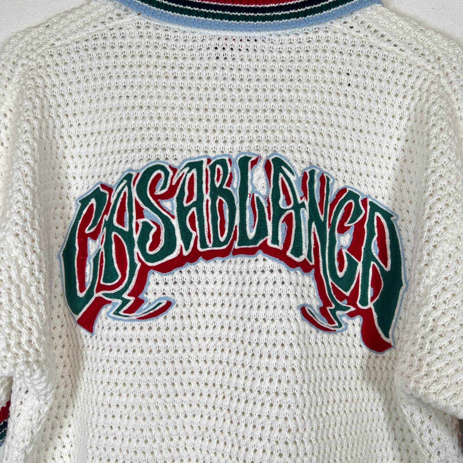 Casablanca White Sporty Faux Crochet Shirt Size XS