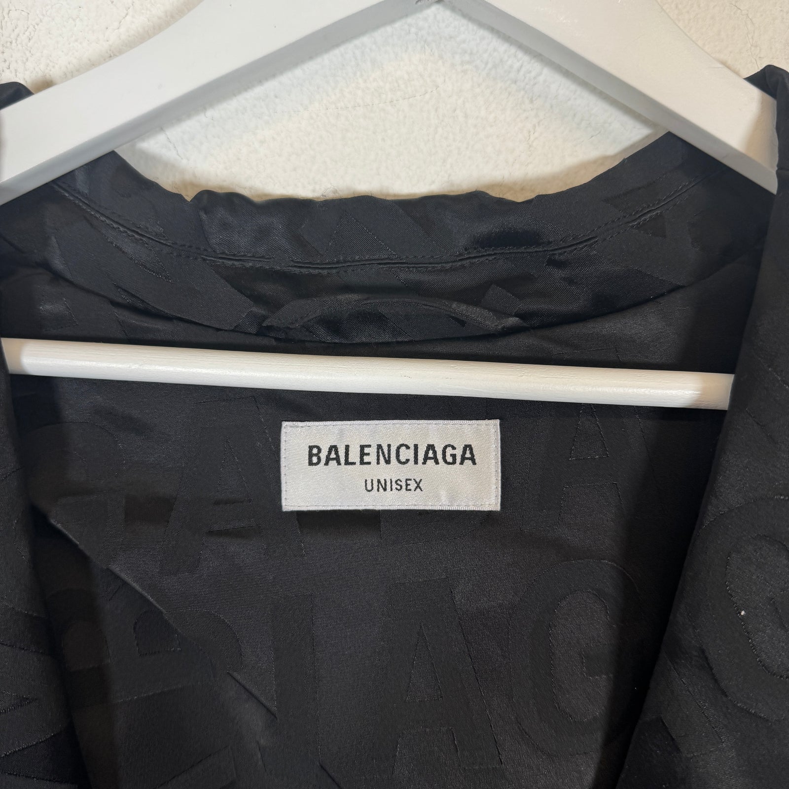 Balenciaga Black AOP Asymmetrical Suit Jacket Size 2