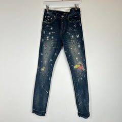 Purple Brand Blue Wash Paint Splatter Jeans Size 31