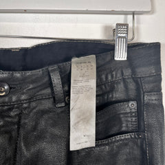 Rick Owens Drkshdw Black Waxed Detroit Cut Jeans Size 32