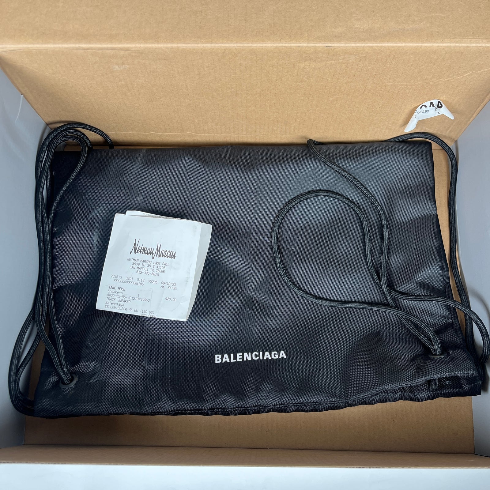 Balenciaga Black/Neon Yellow Track Sneakers Size 46