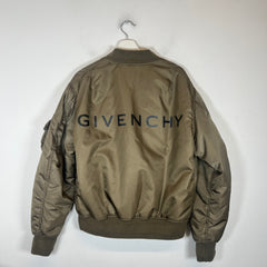 Givenchy Khaki Nylon Bomber Jacket Size 48