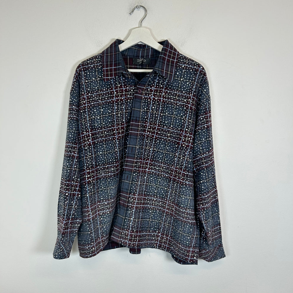 HMDD Brown/Blue Disco Flannel Size L