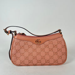 Gucci Pink Small GG Ophidia Canvas Shoulder Bag