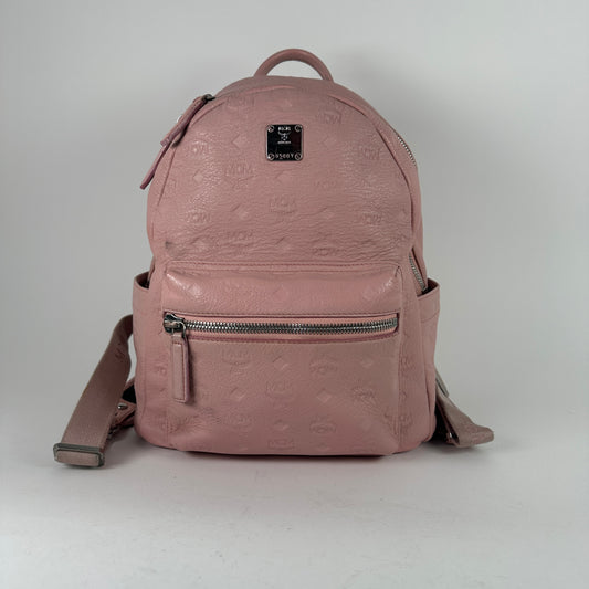 Mcm Pink Logo Emprinte Backpack