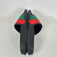 Gucci Red/Green Striped GG Rubber Slides Size GG 7