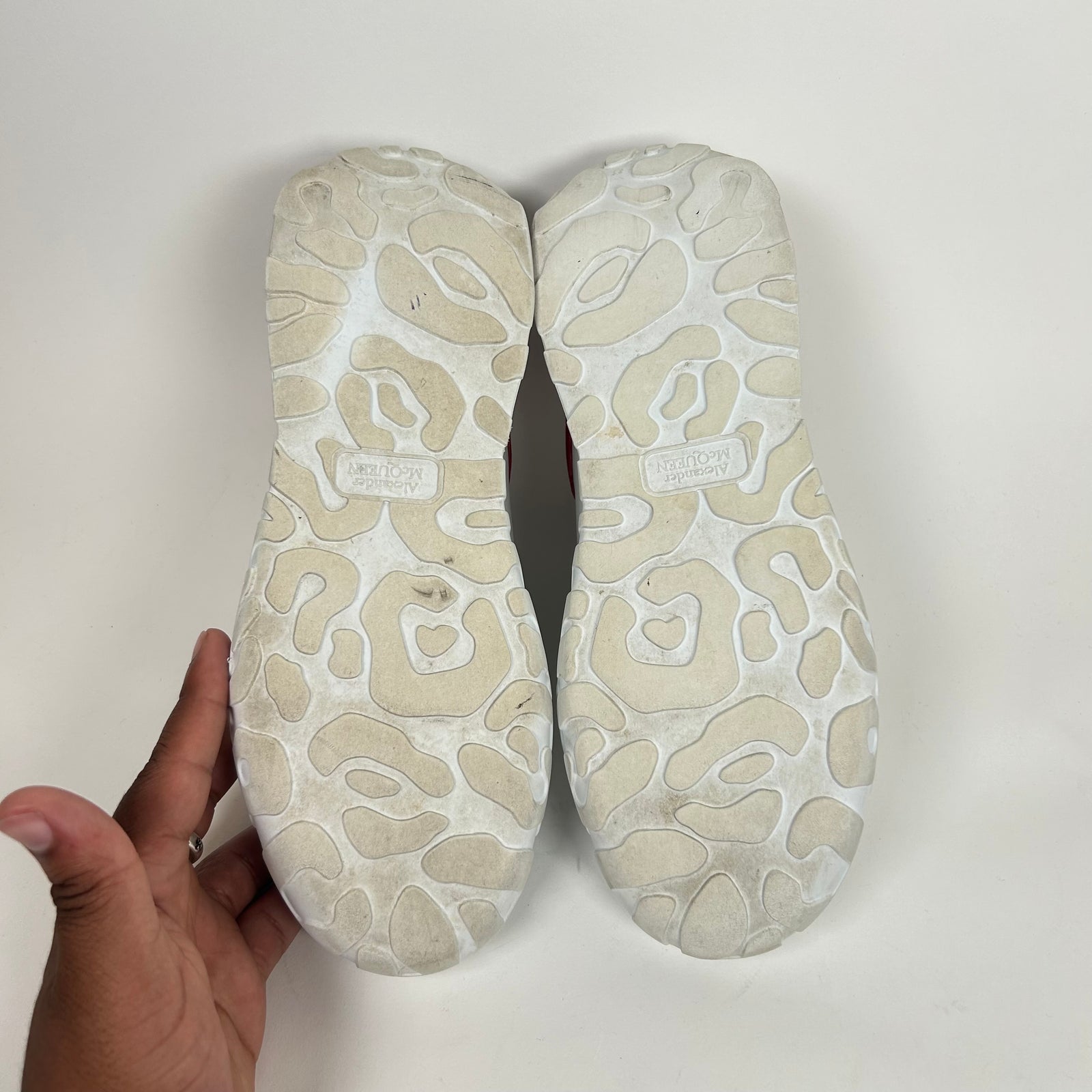 Alexander McQueen White/Red Court Trainers Size 38