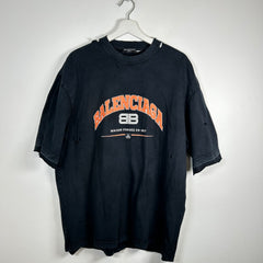 Balenciaga Black Maison BB Distressed T-Shirt