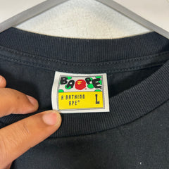 Bape Black Ape Head Apple Tee Size L