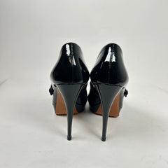 Gucci Black Patent Leather Mary Janes Size 36.5