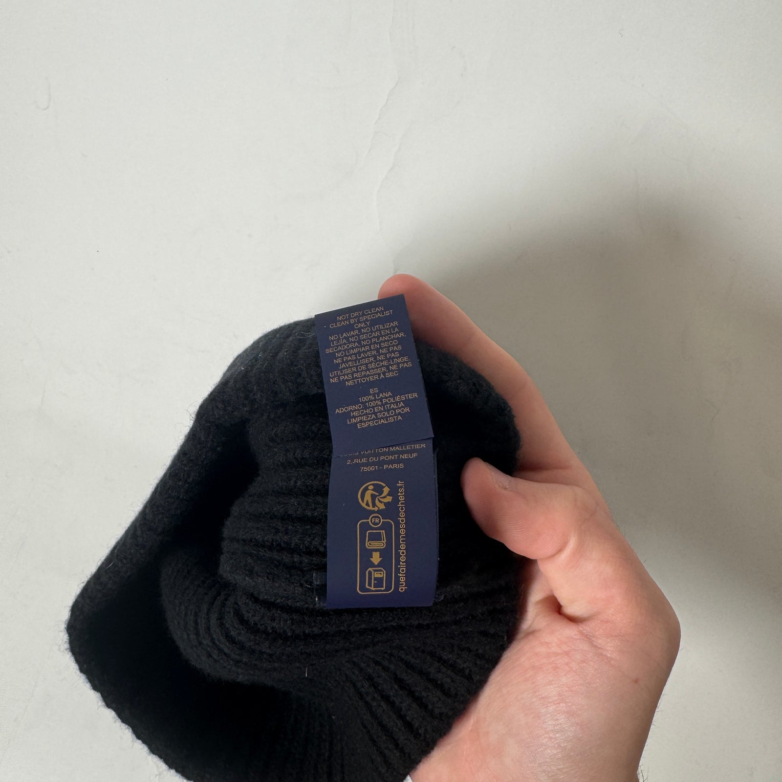 Louis Vuitton Black Headline Logo Beanie
