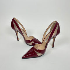 Manolo Blahnik Burgundy Patent Leather Heels Size 38