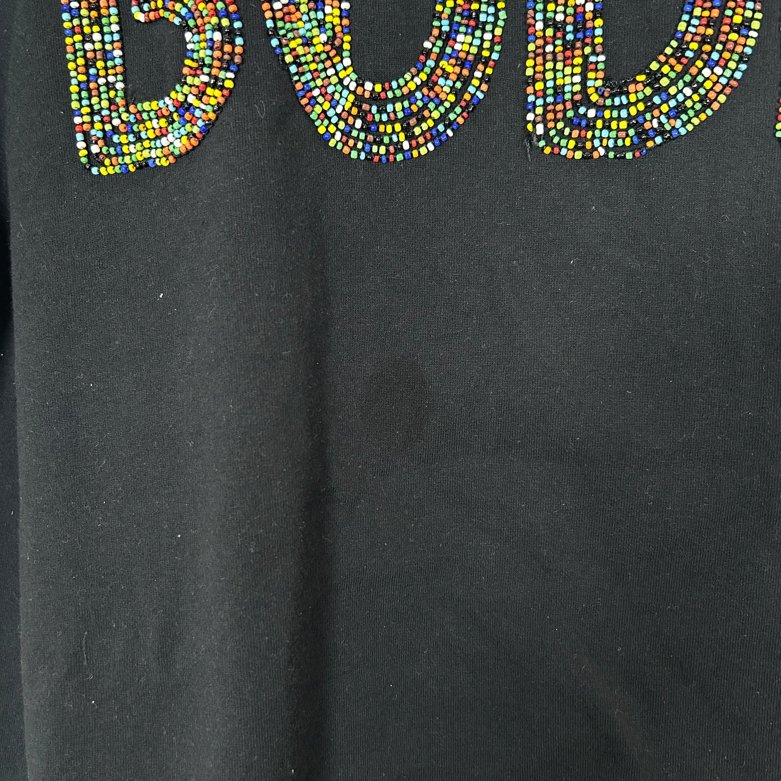 Bode Rainbow Sequin Black T-Shirt Size L