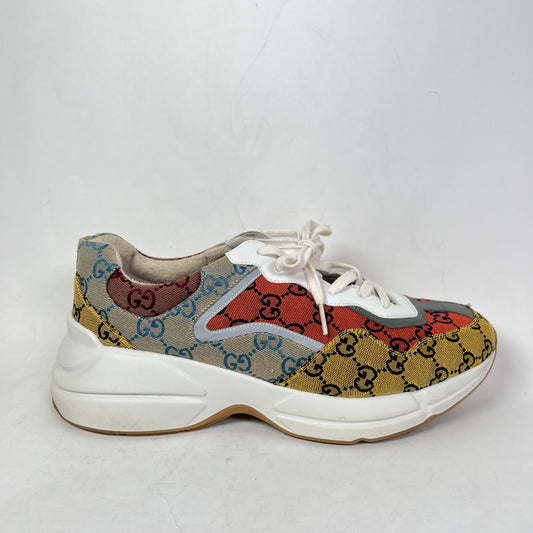 Gucci Multi Orange GG Rhyton Sneaker Size GG 10.5