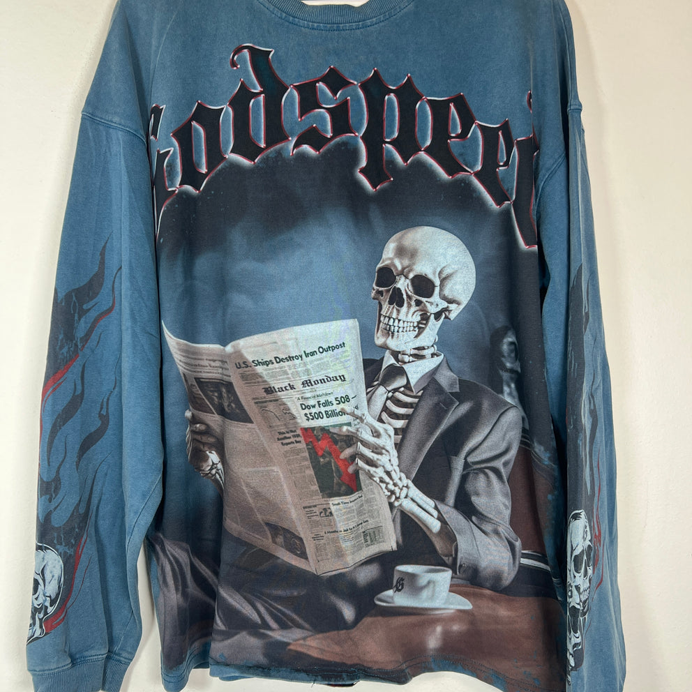 Godspeed Teal Black Monday Longsleeve Size M