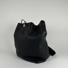 The Row Black Leather Bucket 10 Backpack