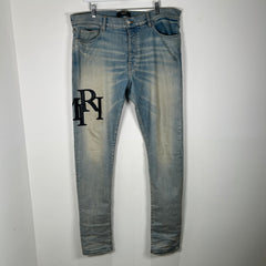 Amiri Thigh Logo Lightwash Jeans Size 36