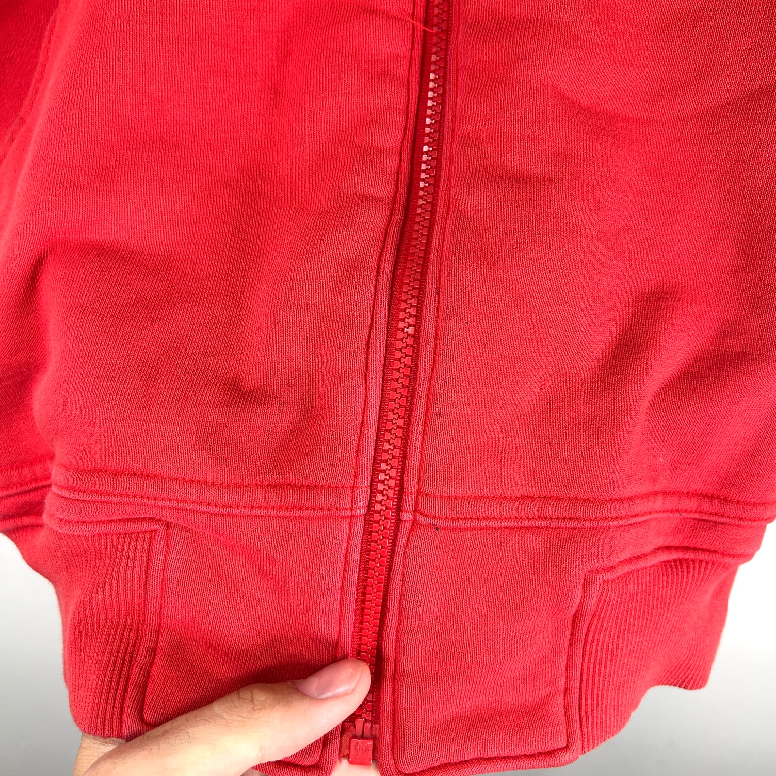 Issey Miyake Red 'Sport' Logo Zip-Up Hoodie Size S