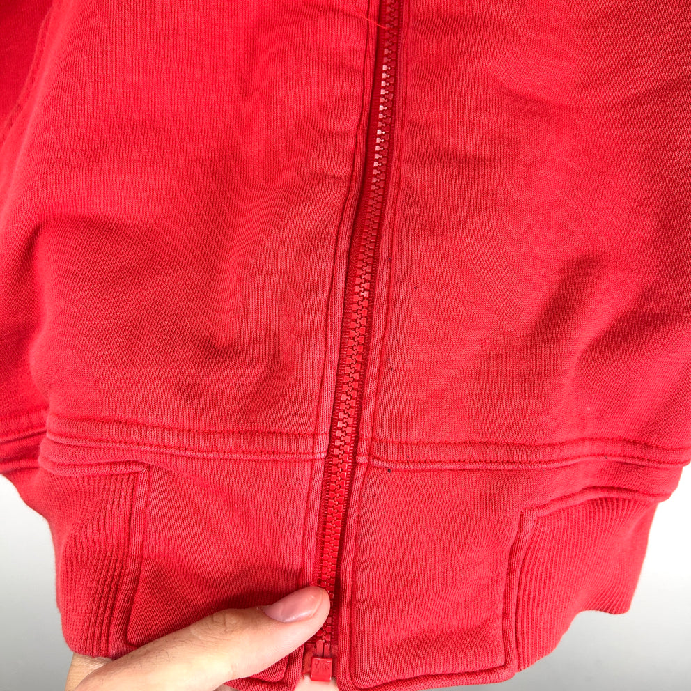 Issey Miyake Red 'Sport' Logo Zip-Up Hoodie Size S