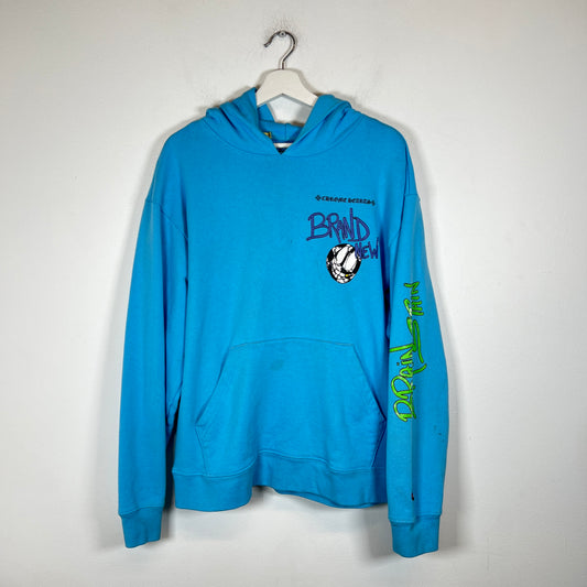 Chrome Hearts Blue Matty Boy Brain New Hoodie Size L