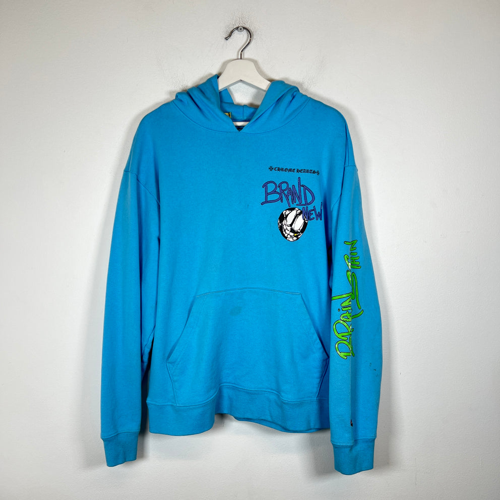 Chrome Hearts Blue Matty Boy Brain New Hoodie Size L