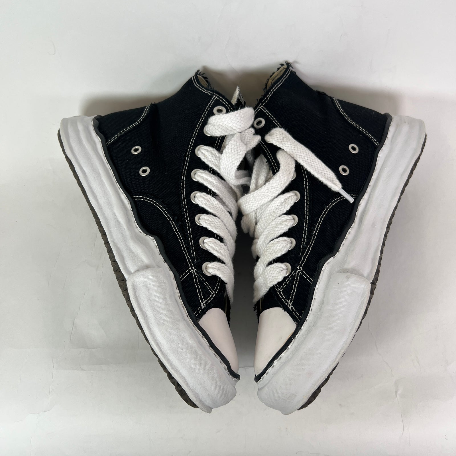 Maison Mihara Yasuhiro Black/White Peterson OG Sole Canvas High-Top Sneaker Size 45