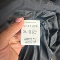 Bape Black Nylon Down Puffer Jacket Size L