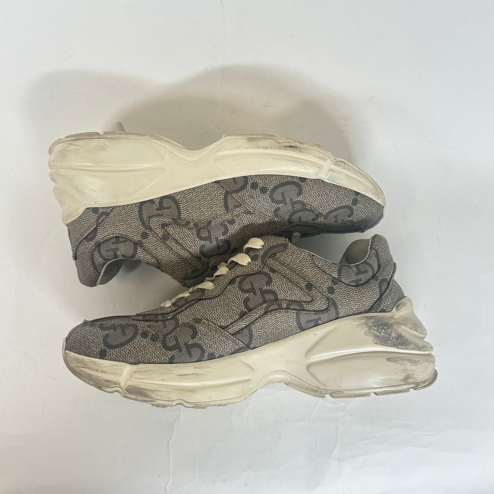 Gucci Beige Jumbo GG Rhyton Sneaker Size 37.5
