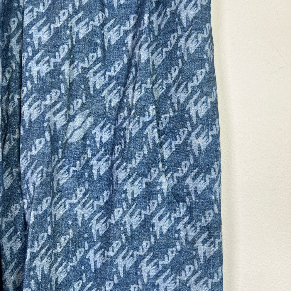 Fendi Graphic Print Chambray Trousers