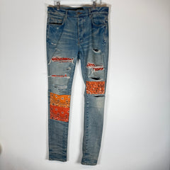 Amiri Orange Art Patch Jeans Size 32