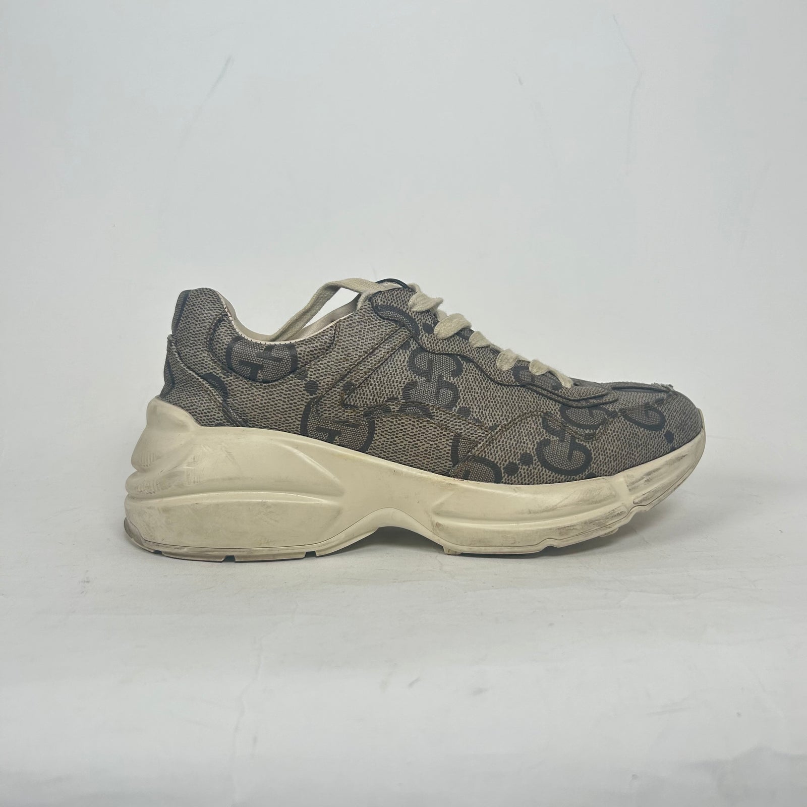 Gucci Beige Jumbo GG Rhyton Sneaker Size 37.5