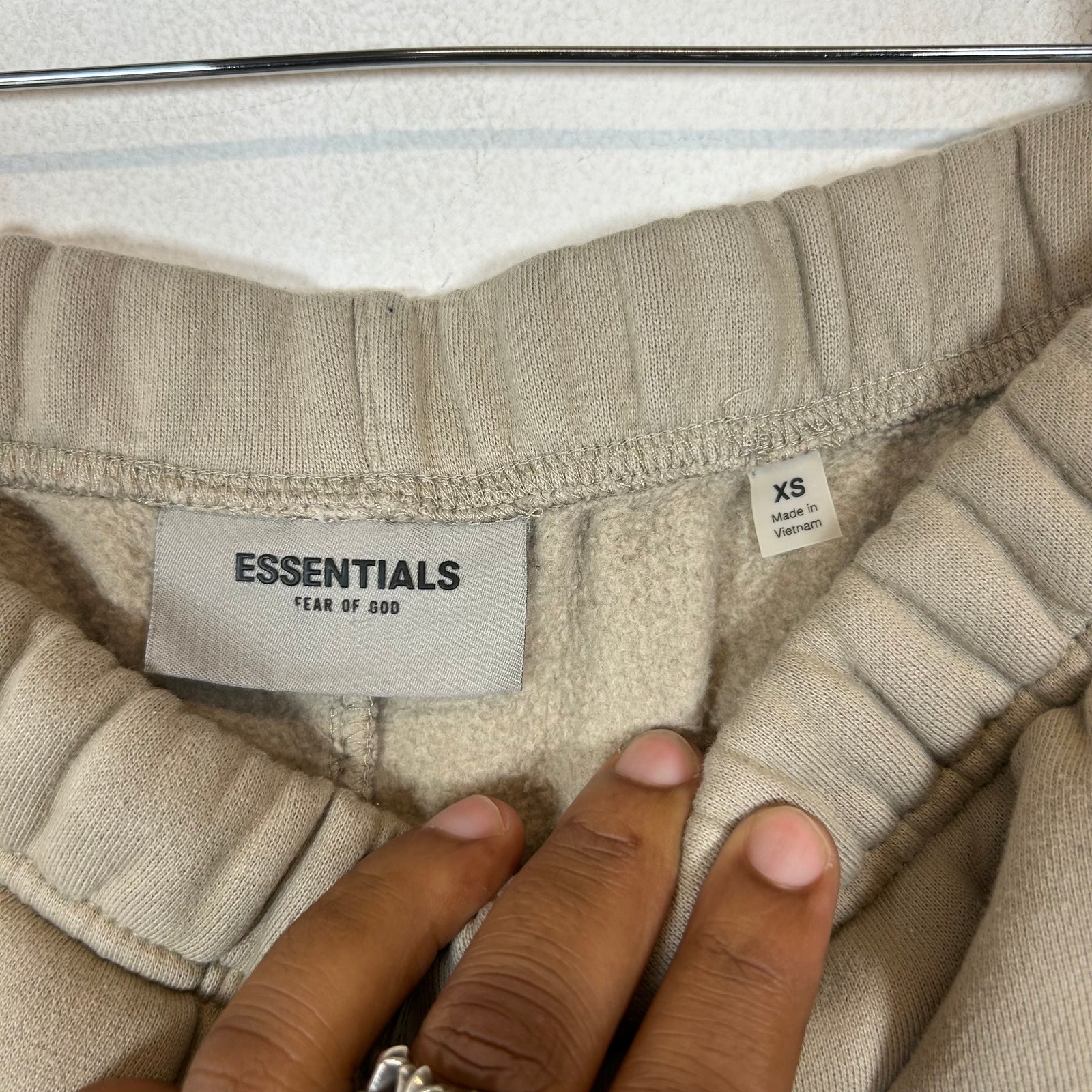 Essentials Beige Logo Sweatpants Size XS