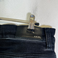 Amiri Black Paint Drip Logo Denim Jeans