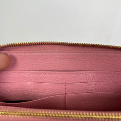 Miu Miu Pink Leather Zip Around Wallet
