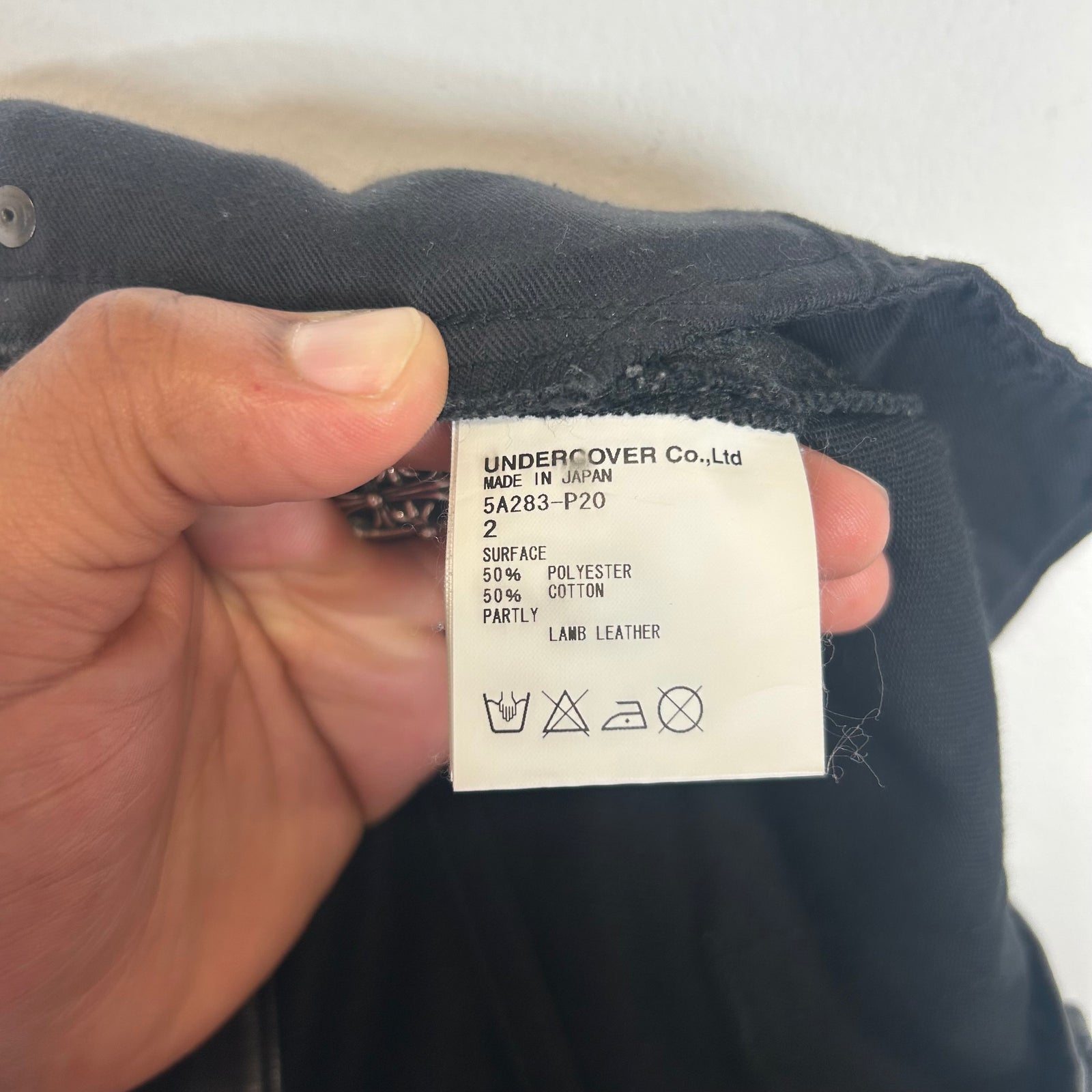 Undercover AW05 Black Cummerbund Distressed Jeans Size 2