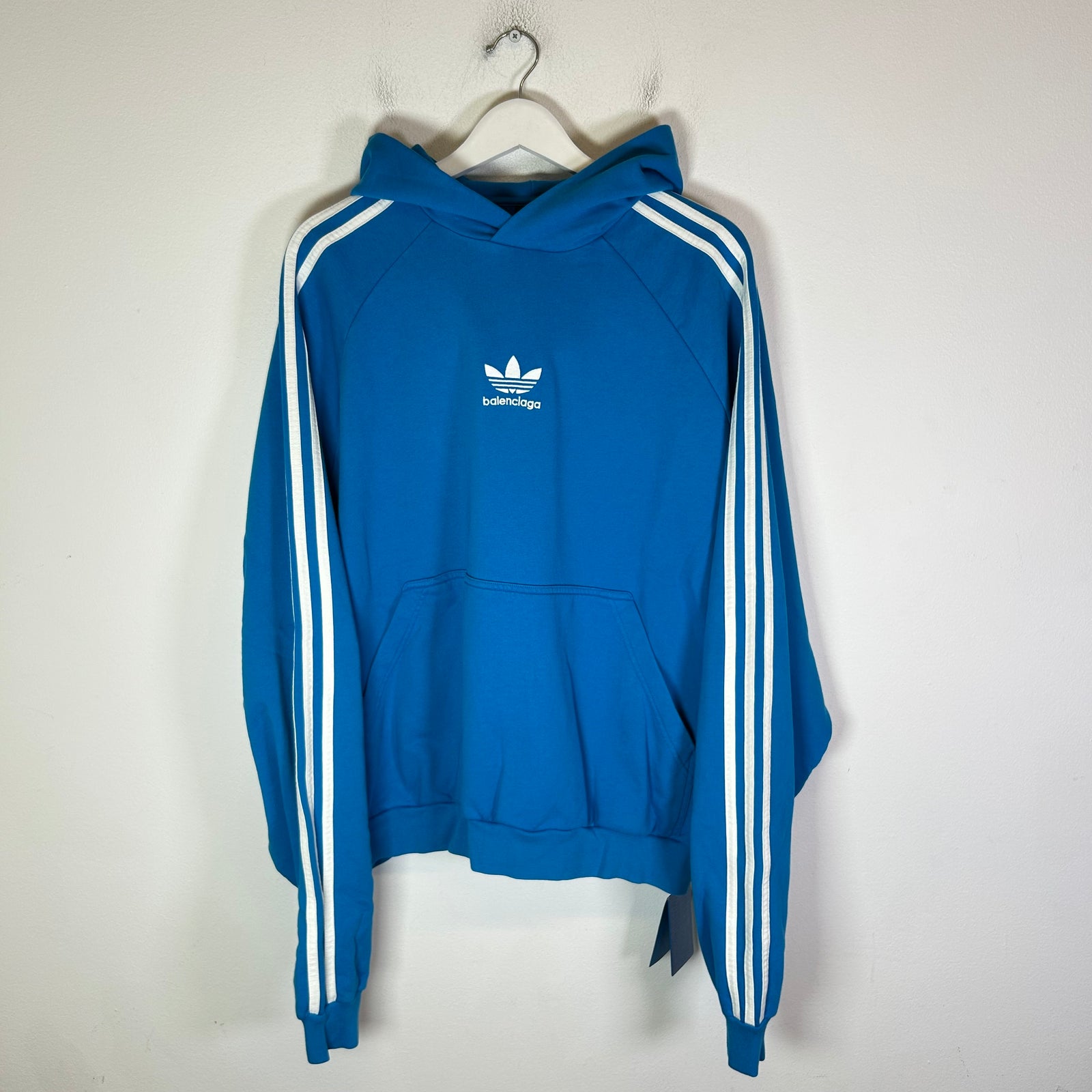 Balenciaga x Adidas FW22 3 Stripe Large-Fit Pullover Hoodie