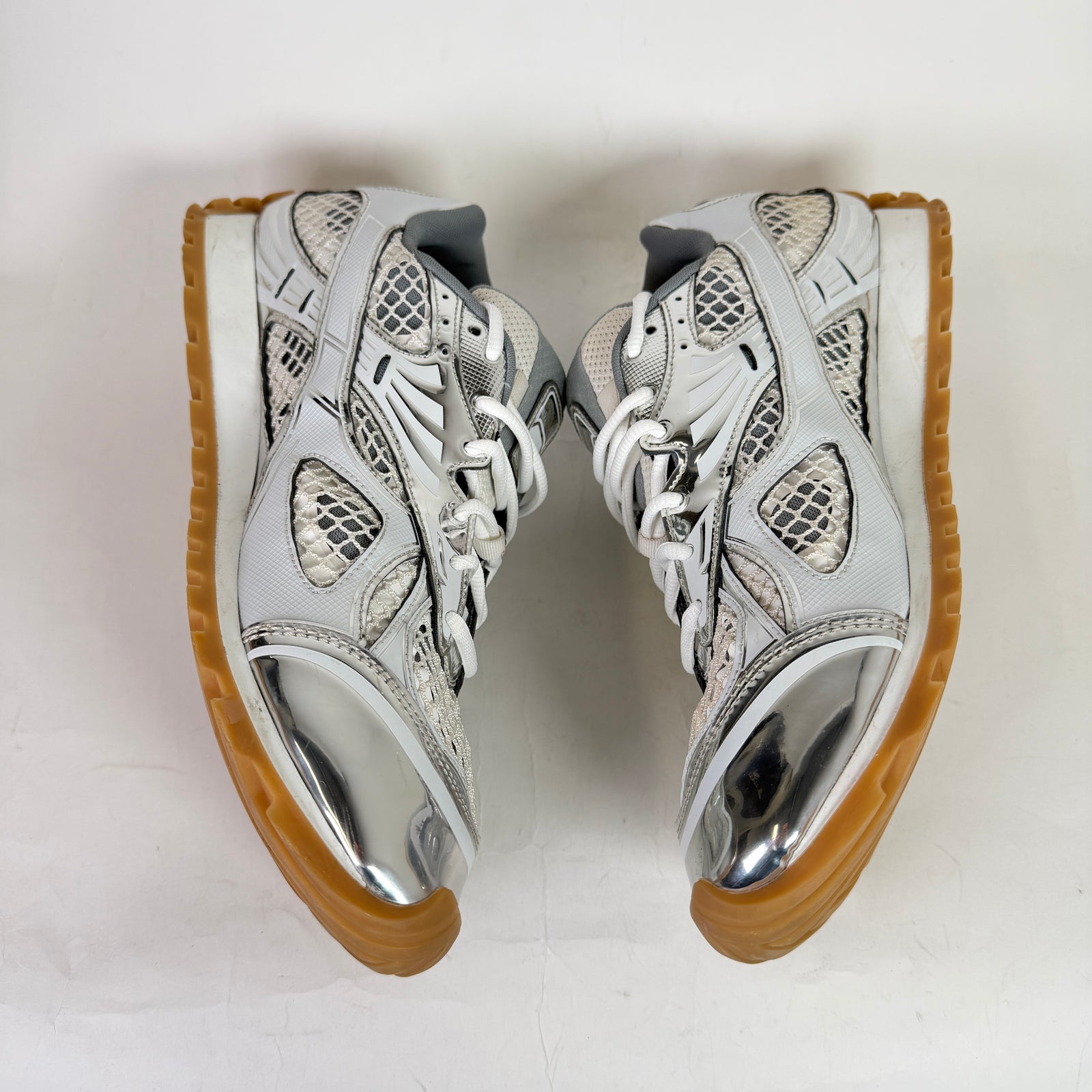 Bottega Veneta Silver Mesh Orbit Sneakers