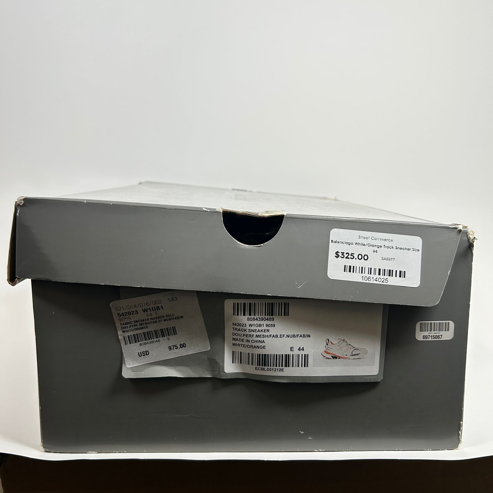 Balenciaga White/Orange Track Sneaker Size 44