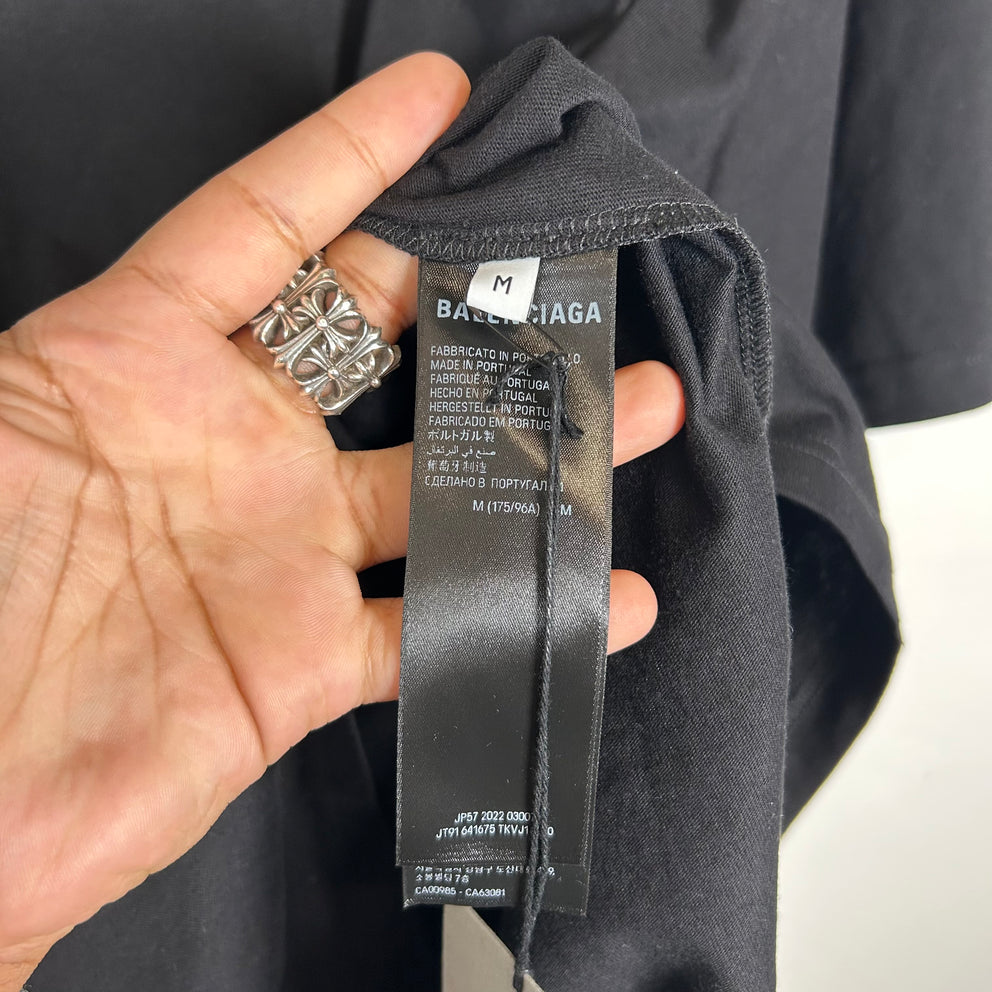 Balenciaga Black Campaign Logo T-Shirt Size M