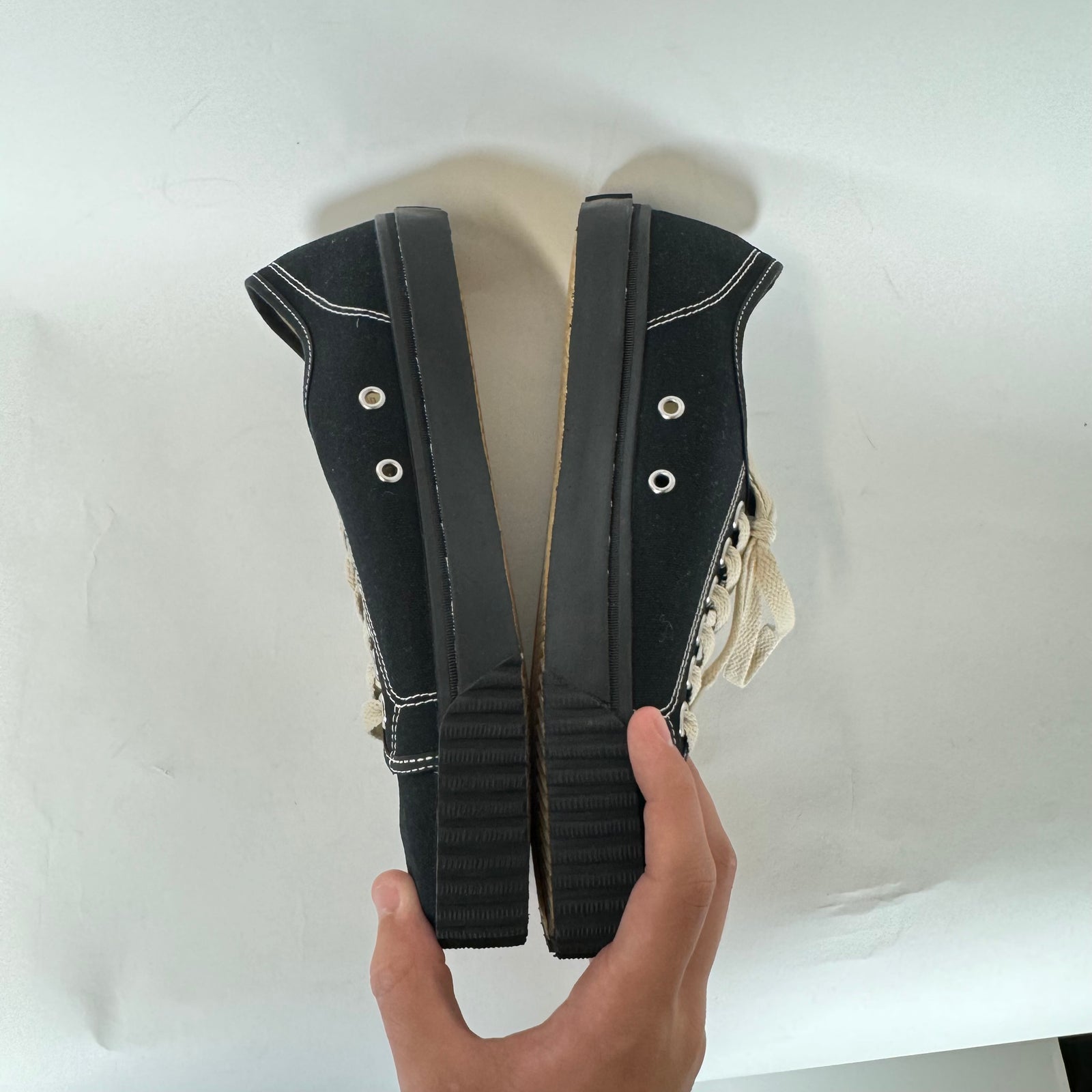 Maison Margiela Black Canvas Tabi Low Top Sneaker Size 39