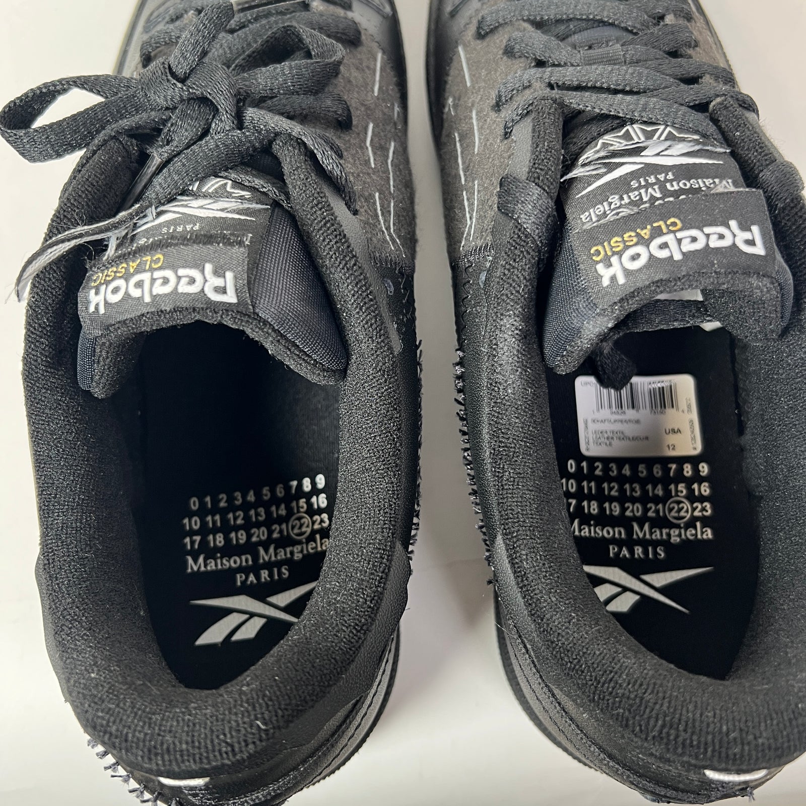 Maison Margiela x Reebok Black Club-C Sneaker Size 12