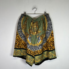 Versace Wild Cats Print Silk Twill Shorts