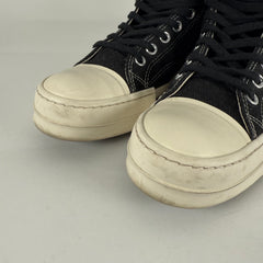 Rick Owens DrkShdw 'Drkstar' Black Hightop Converse Size 9