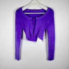 Jacquemus Purple La Maille Neve Cropped Cardigan Size 36