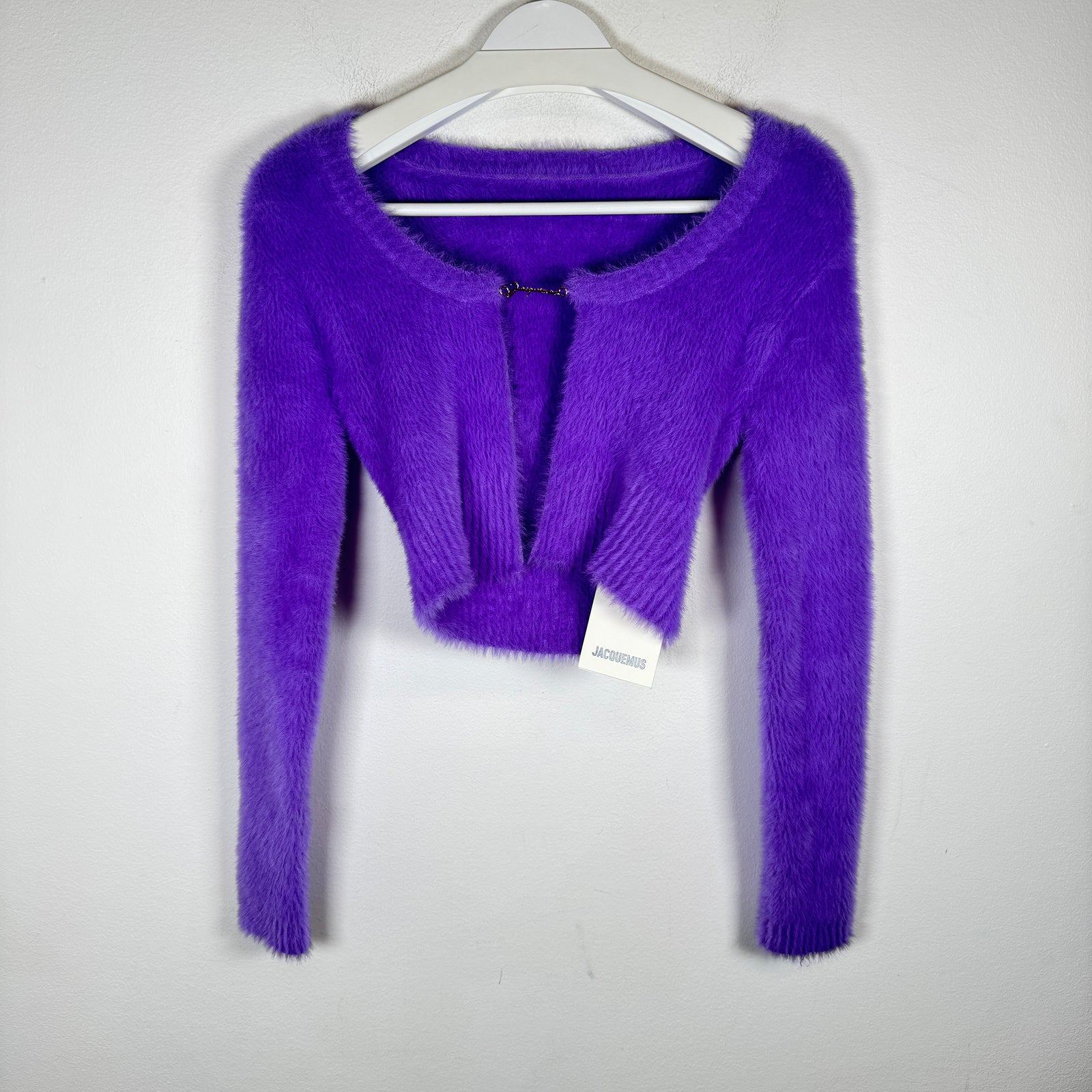 Jacquemus Purple La Maille Neve Cropped Cardigan Size 36