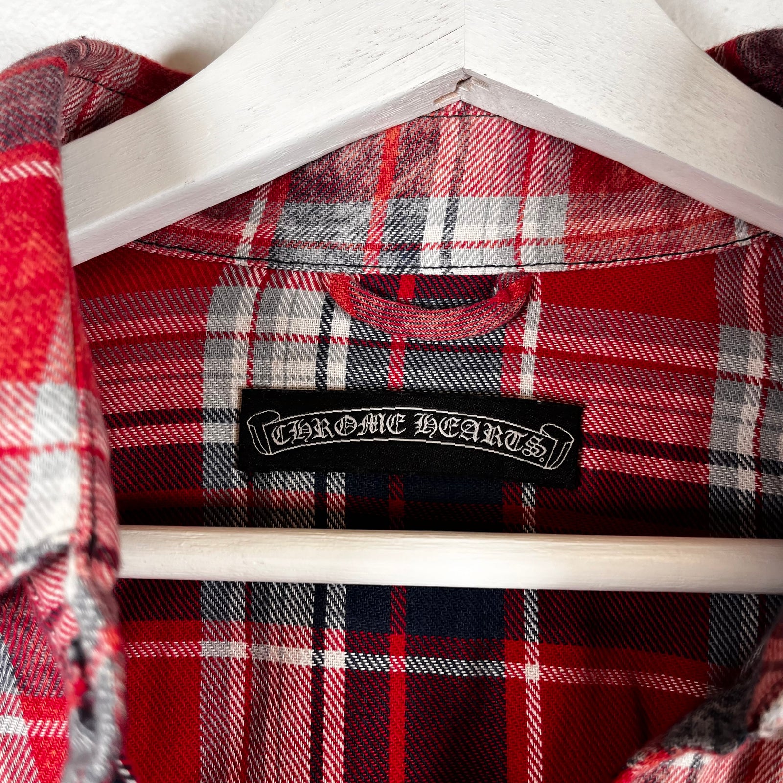 Chrome Hearts Star Patch Red Plaid Flannel Size S