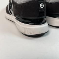 Chanel Dark Grey Suede Calfskin Sneaker Sz 43